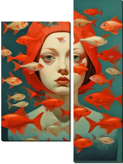 Модульная картина Рыба с арт стиле №110