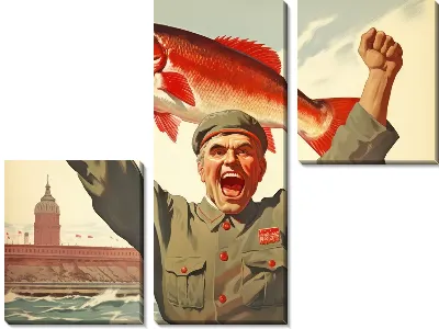 Модульная картина Рыба с арт стиле №114