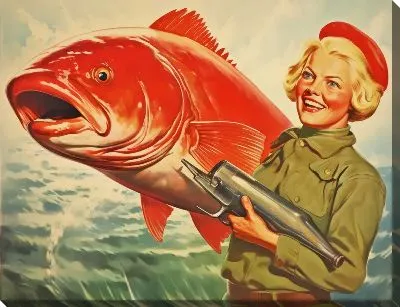 Картина маслом Рыба с арт стиле №115