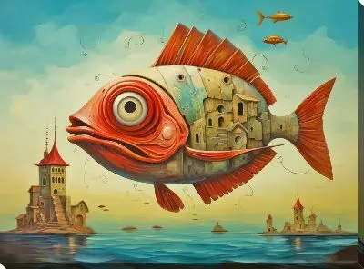 Картина маслом Арт рыба №50