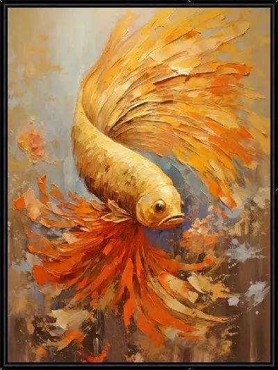 Картина Золотая рыбка в стиле арт