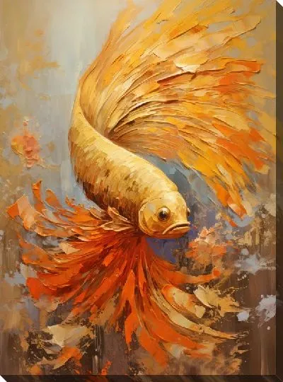 Постер Золотая рыбка в стиле арт