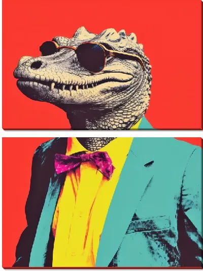 Модульная картина Крокодил в очках