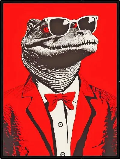 Картина Крокодил в очках №2