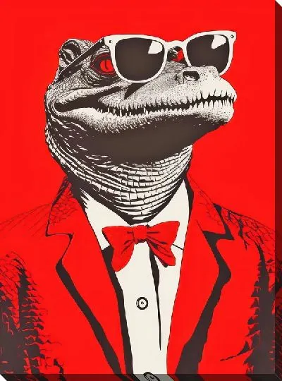 Картина маслом Крокодил в очках №2