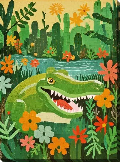 Картина маслом Крокодил в стиле арт №2
