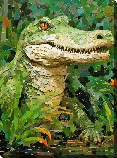 Картина маслом Крокодил в стиле арт №4