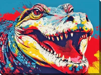 Картина маслом Крокодил в стиле арт №6