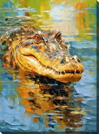 Картина маслом Крокодил в стиле арт №7