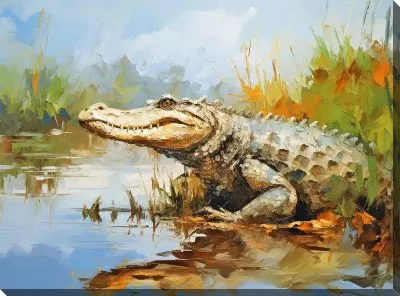 Картина маслом Крокодил в стиле арт №9