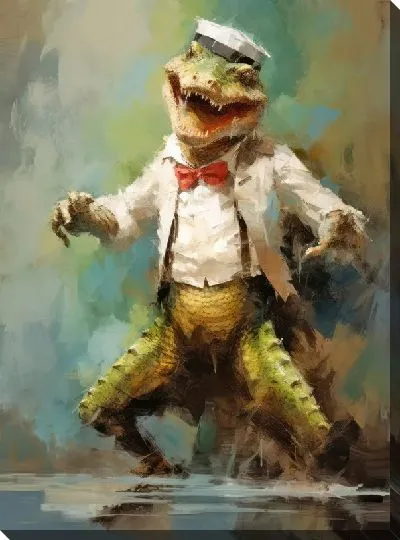 Картина маслом Танцующий крокодил