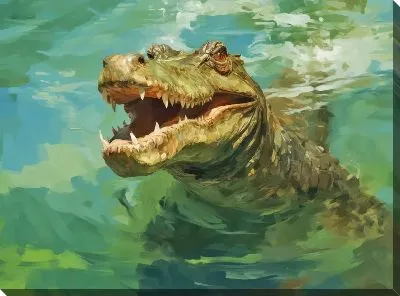 Картина маслом Крокодил в стиле арт №10