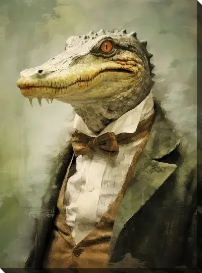 Картина маслом Крокодил в костюме