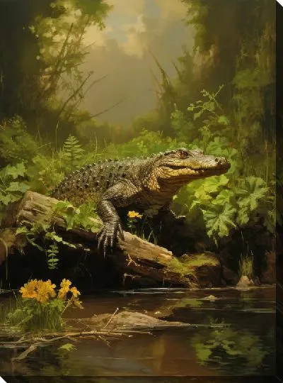 Картина маслом Крокодил в стиле арт №11
