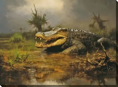 Картина маслом Крокодил в стиле арт №12
