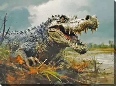 Картина маслом Крокодил в стиле арт №15