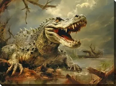 Картина маслом Крокодил в стиле арт №16
