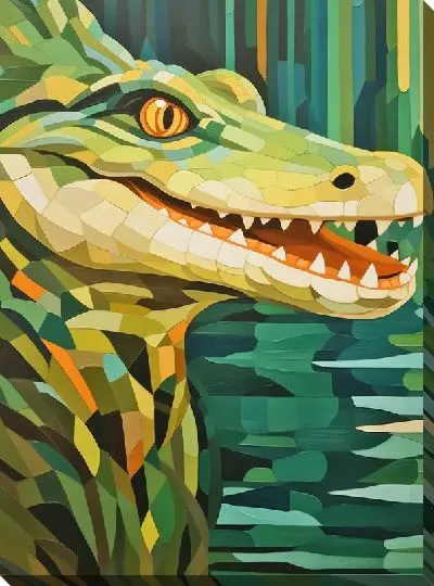 Картина маслом Крокодил в стиле арт №17