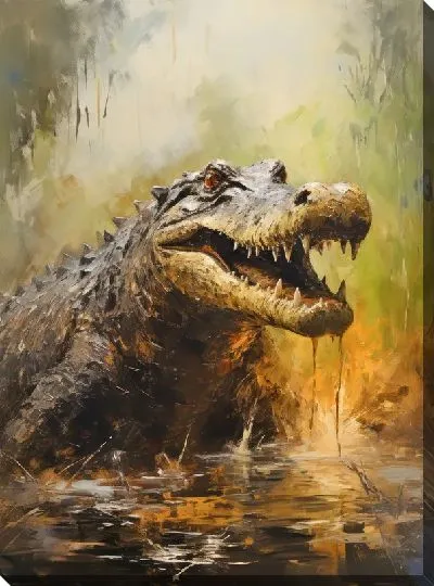 Картина маслом Крокодил в стиле арт №18
