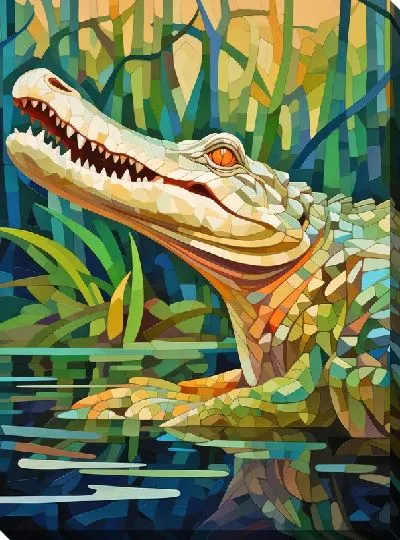 Картина маслом Крокодил в стиле арт №19