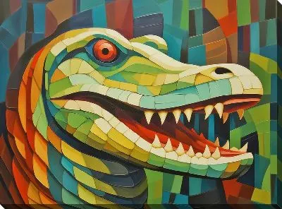 Картина маслом Крокодил в стиле арт №20