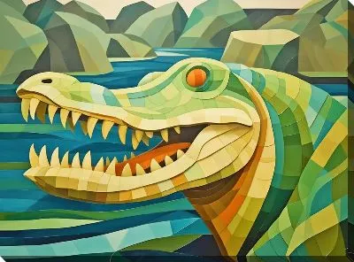 Картина маслом Крокодил в стиле арт №21