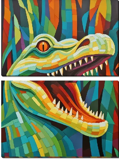 Модульная картина Крокодил в стиле арт №22