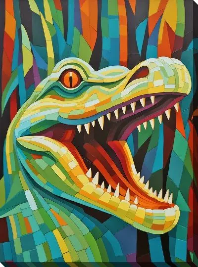 Картина маслом Крокодил в стиле арт №22