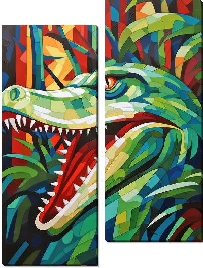 Модульная картина Крокодил в стиле арт №23