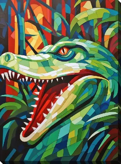 Картина маслом Крокодил в стиле арт №23