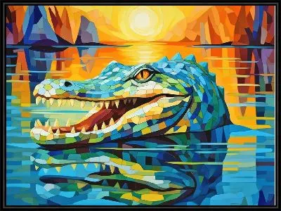 Картина Крокодил в стиле арт №24