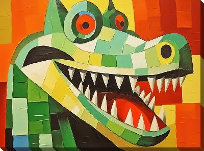 Картина маслом Крокодил в стиле арт №27