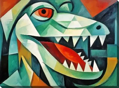 Картина маслом Крокодил в стиле арт №28