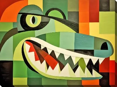 Картина маслом Крокодил в стиле арт №29