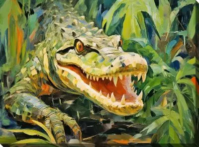 Картина маслом Крокодил №14