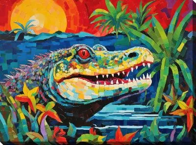 Картина маслом Арт крокодил №36