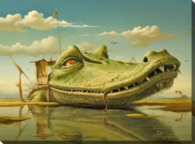 Крокодил в стиле сюрреаилизма