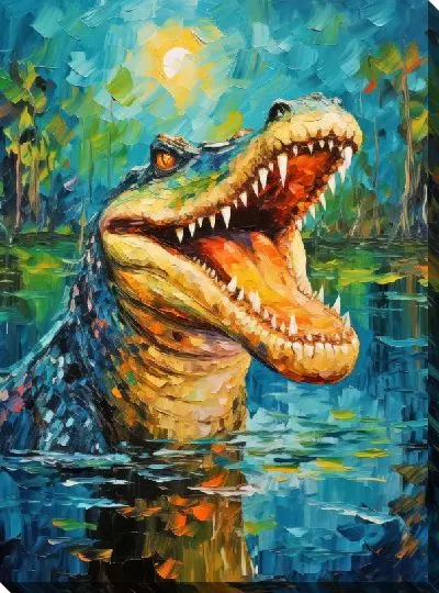 Картина маслом Крокодил №19