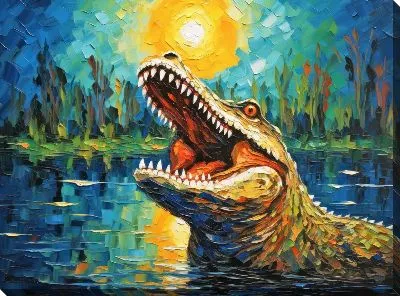 Картина маслом Крокодил №22