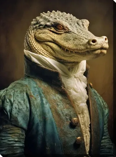 Картина маслом Крокодил в одежде №6