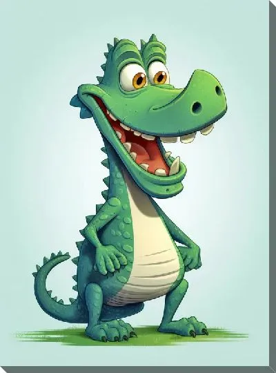 Картина маслом Крокодильчик №2