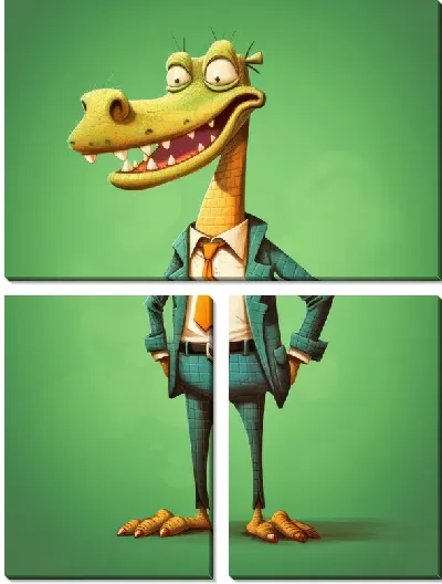 Модульная картина Крокодильчик №3