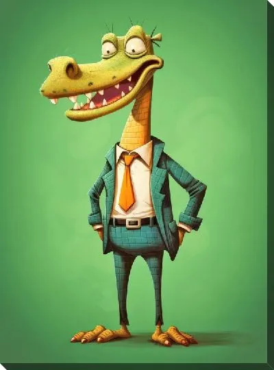 Картина маслом Крокодильчик №3