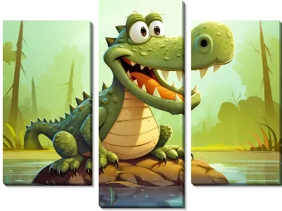 Модульная картина Крокодильчик №4
