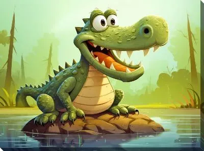 Картина маслом Крокодильчик №4