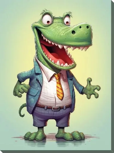 Картина маслом Крокодильчик №5