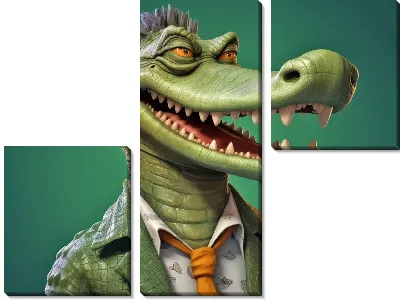Модульная картина Крокодил №28