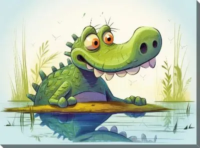 Картина маслом Крокодил №30