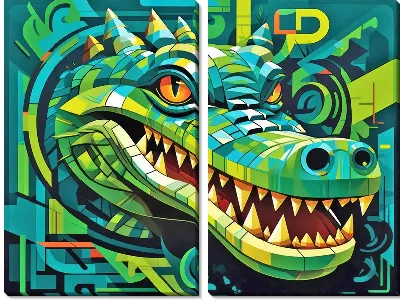 Модульная картина Крокодил №32