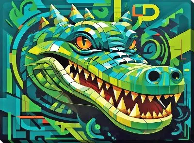 Картина маслом Крокодил №32